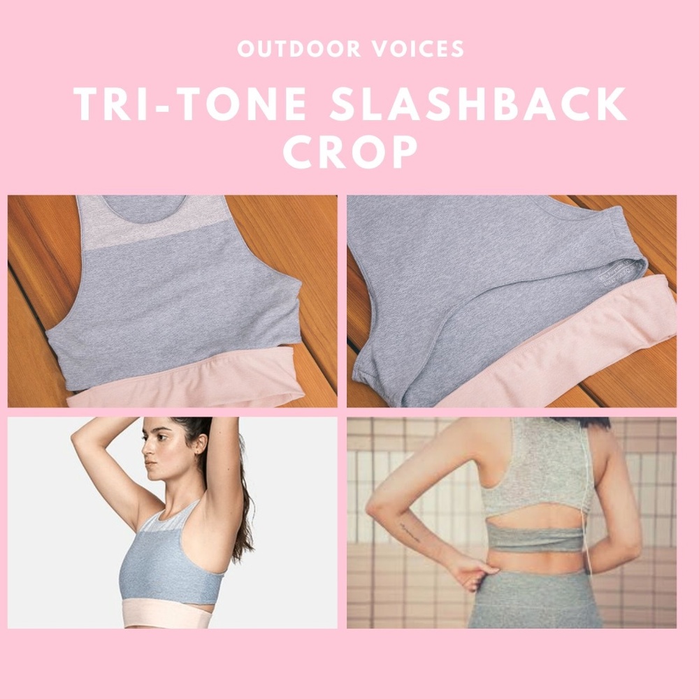 OUTDOOR VOICES Tri-Tone Slashback Crop (XS).